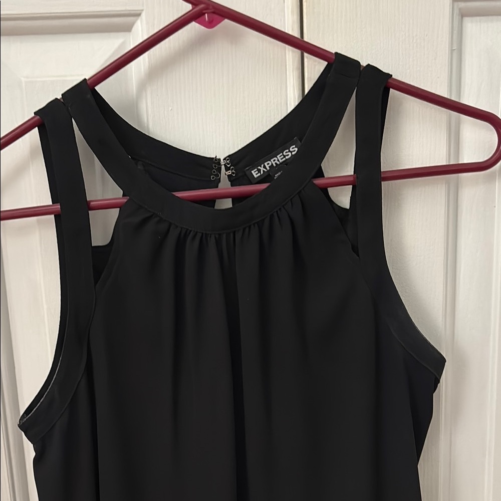 Express Black Tank Top with Halter Neckline